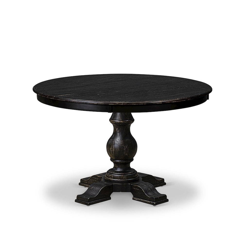 5 Piece Dining Table Set Contains 48" Round Table In Light Gray Color