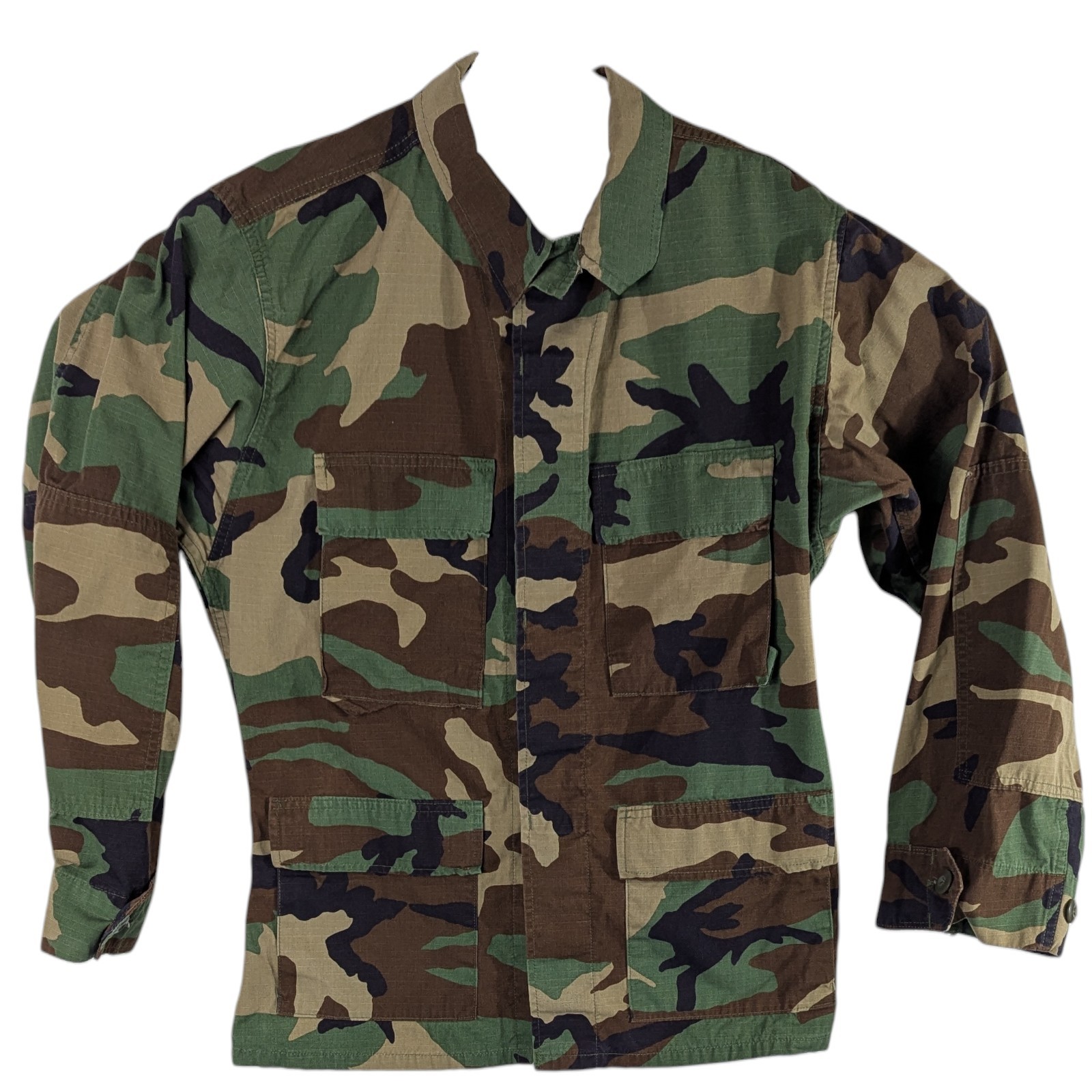 Ripstop Army Camo Coat Small Short Hot Weather Woodland Camouflage