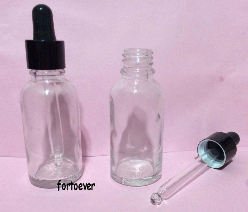30pcs 30ml good Clear Glass Bottle Dropper cap for Essential Oil Storage