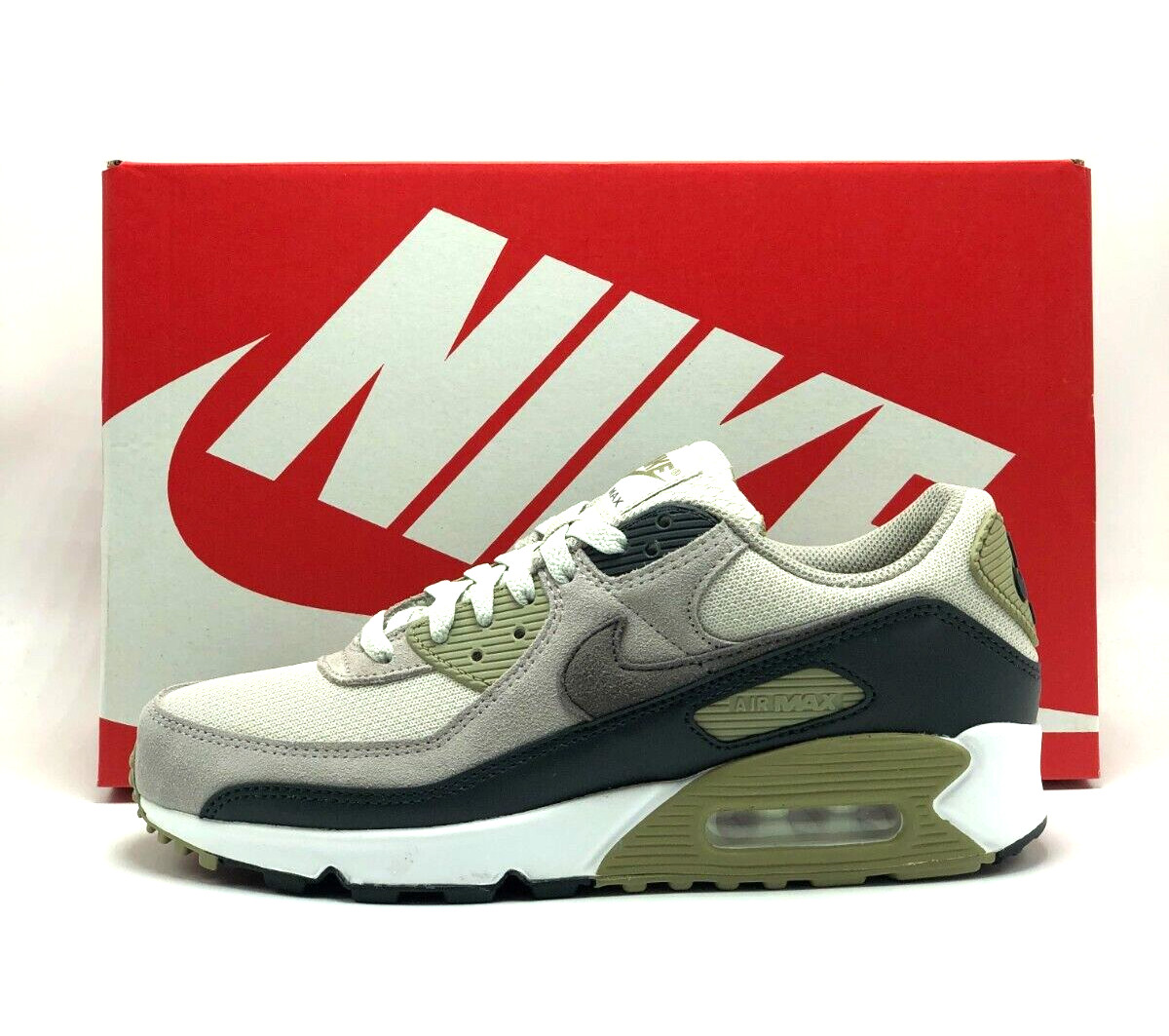 *NEW* MEN Nike Air Max 90 Light Bone /Cave Stone-Neutral Olive (DM0029 011) 👍