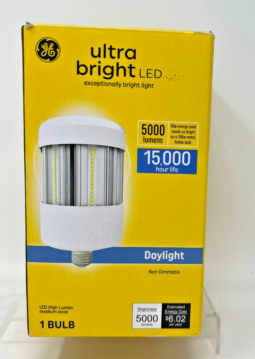 GE Ultra Bright LED 5000 Lumen Utility Light Daylight Medium Base Lamp NEW