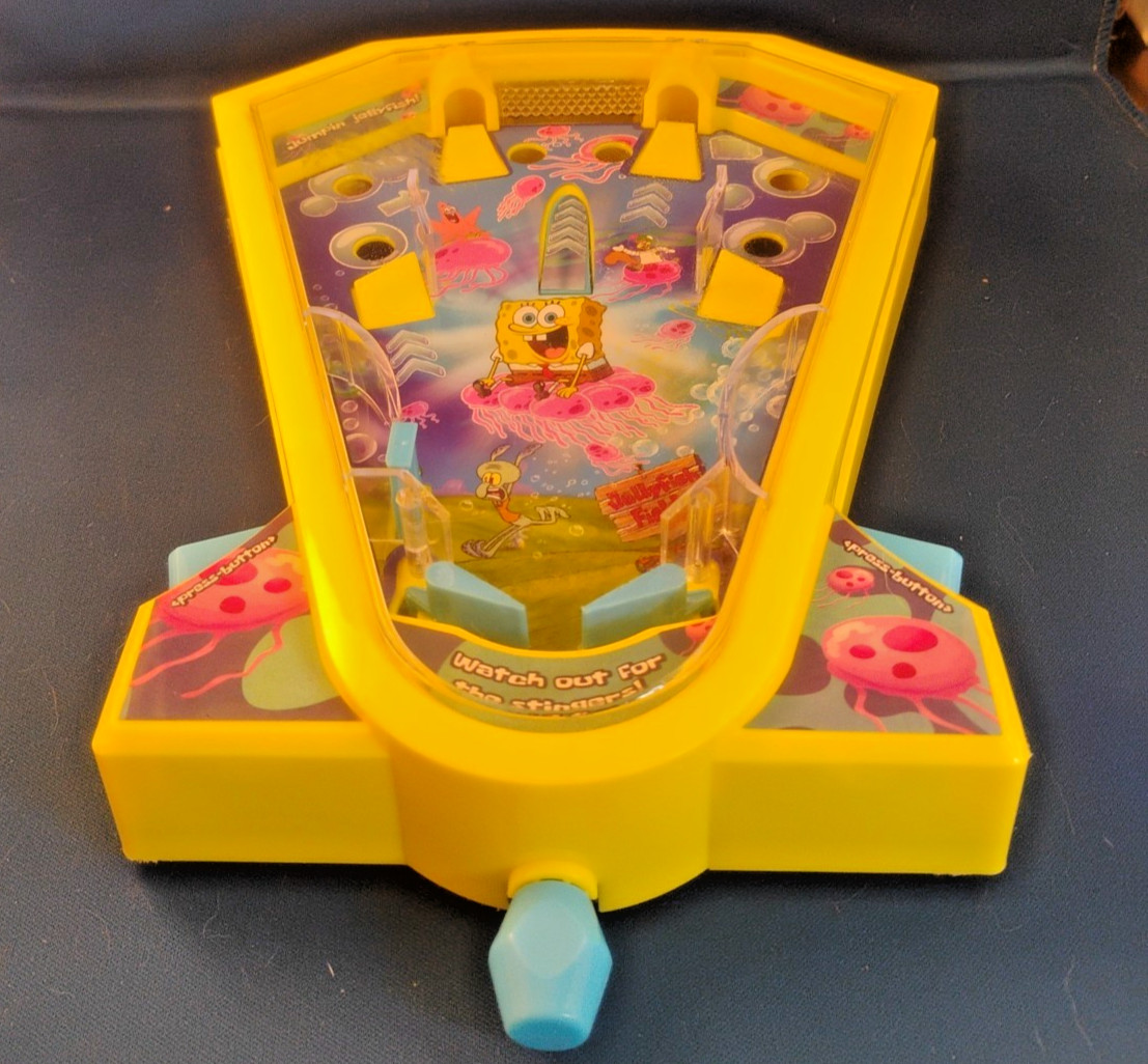 SpongeBob SquarePants Mini Pinball Game Desktop Toy Works Great VG+