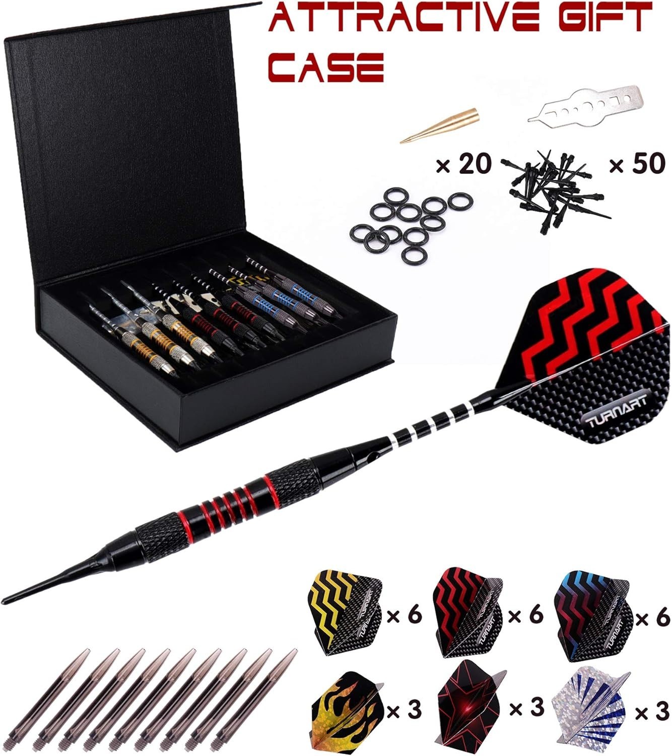 Darts Plastic Tip - Professional Soft Tip Darts Set for Electronic Dartboard ...