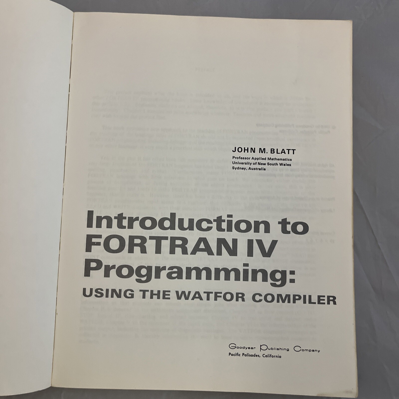 1968 Introduction to Fortran IV Programming Softcover Book John M. Blatt