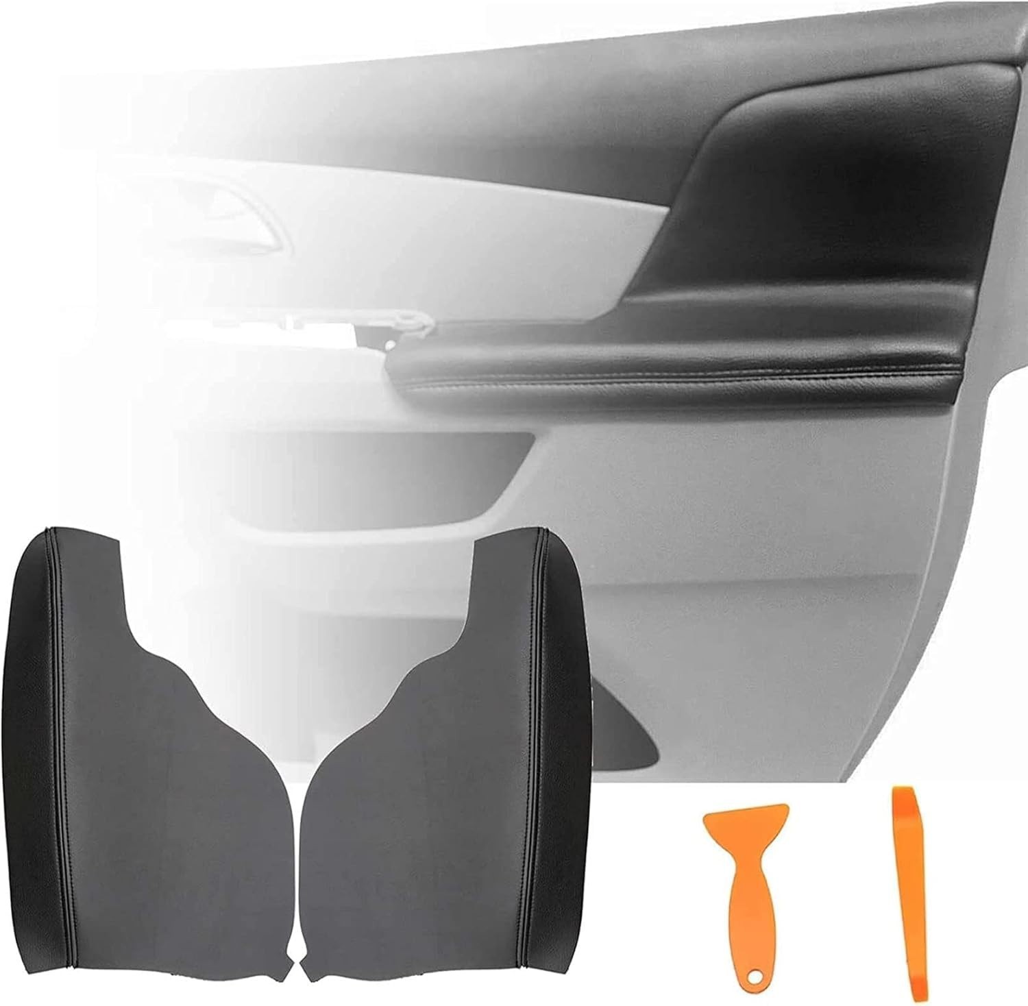 2PCS Funda de cuero para reposabrazos de puerta Honda Odyssey 2011-2017