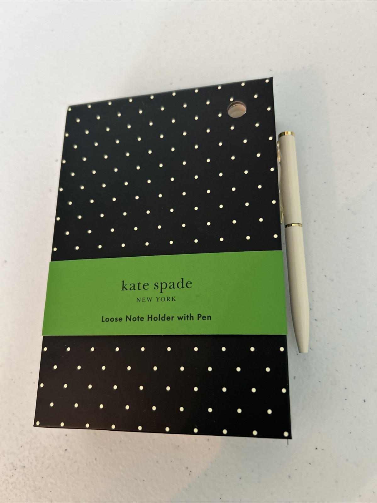 Kate Spade New York Loose Note Holder With Pen Black Dot