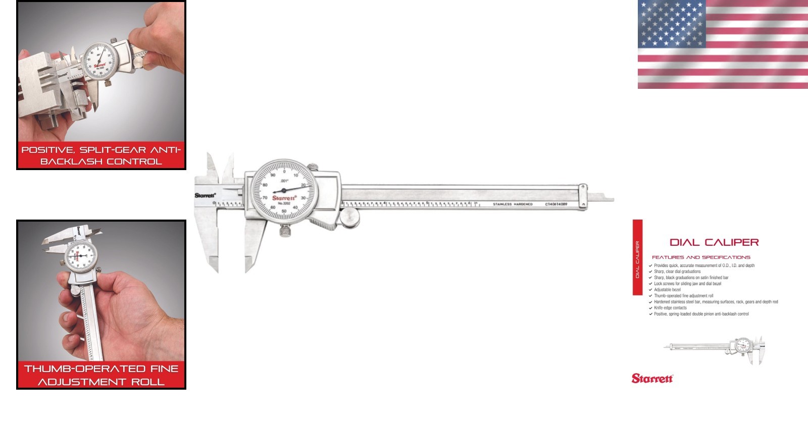 Precision Dial Caliper 0-6" | Adjustable Bezel, .001" Grad