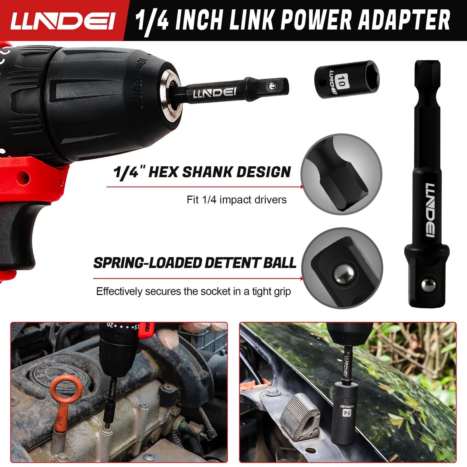 LLNDEI 1/4 inch Drive 83-Piece 1/4" Impact Socket Set, Black