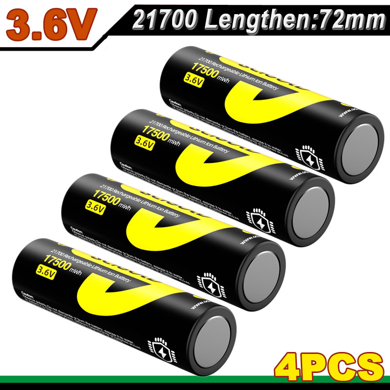 4pcs Scigold 21700 Rechargeable Battery Case Set 5.0Ah Tip for flashlights ect