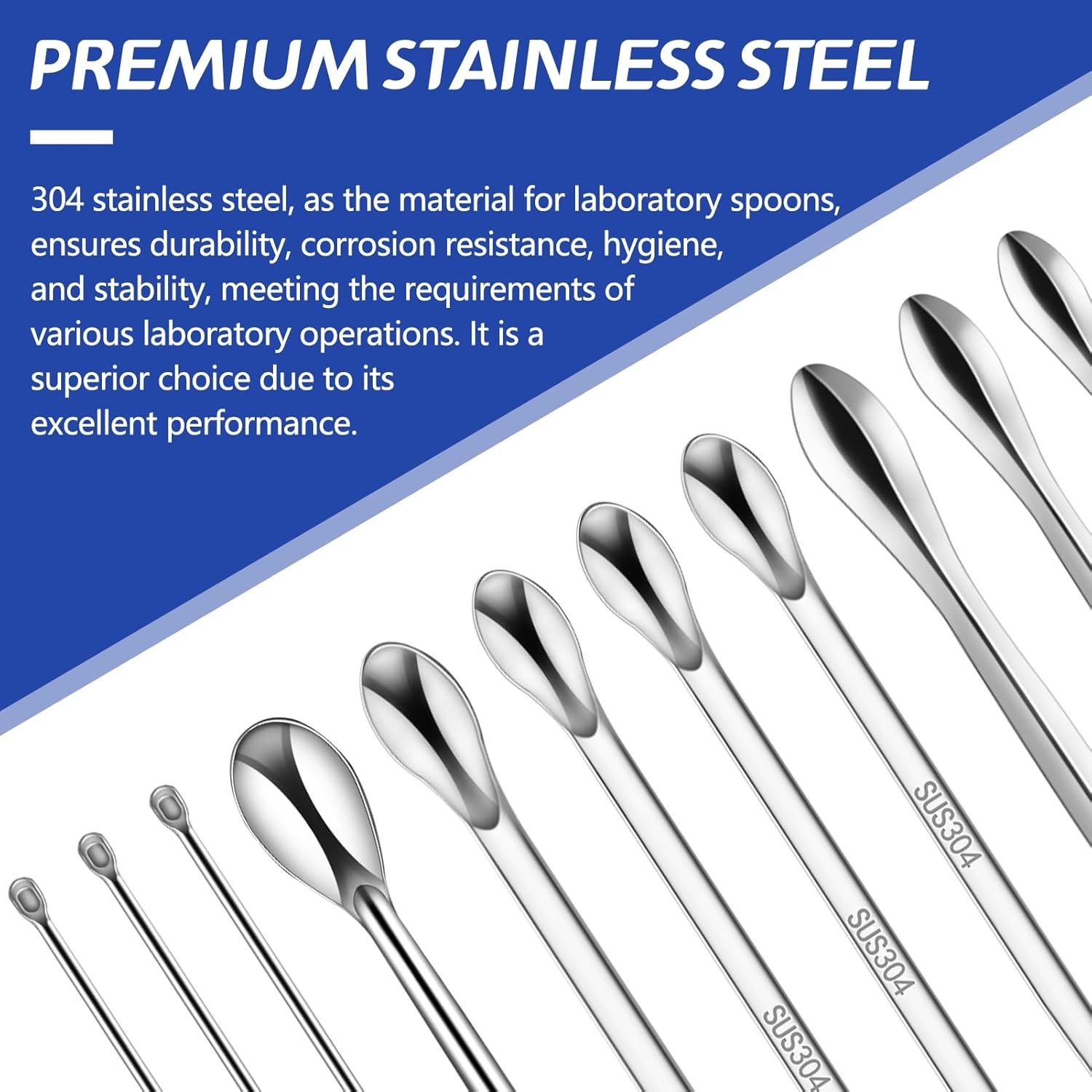 23 Pcs 304 Stainless Steel Micro Spoop & Lab Spatula Set - Mixing Spatula