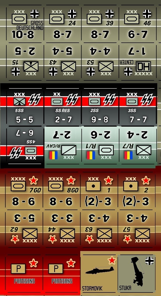 The Russian Campaign (’74) Die-Cut Replacement & Variant Counters