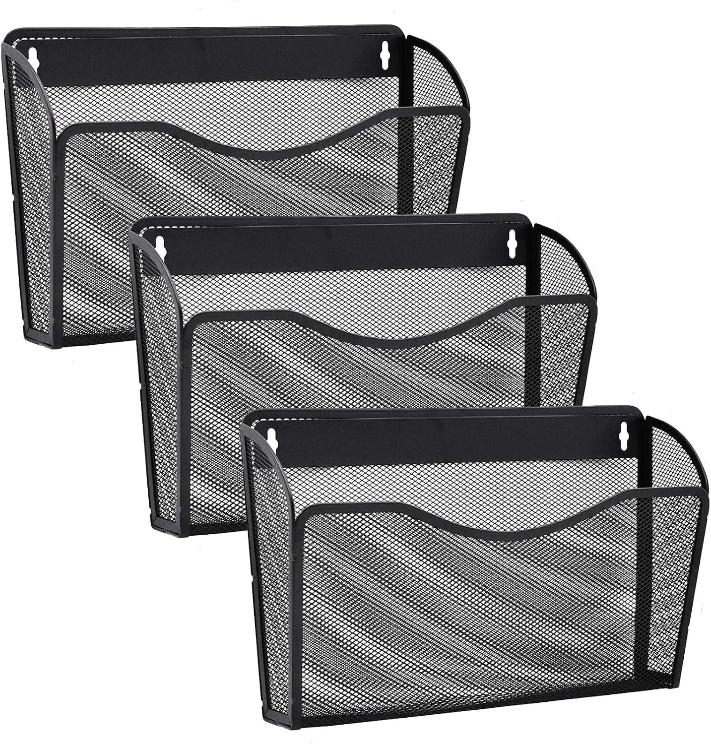 Organizador De Archivos De Pared 3 Pzs Metal Malla Colgante Para Oficina Hogar
