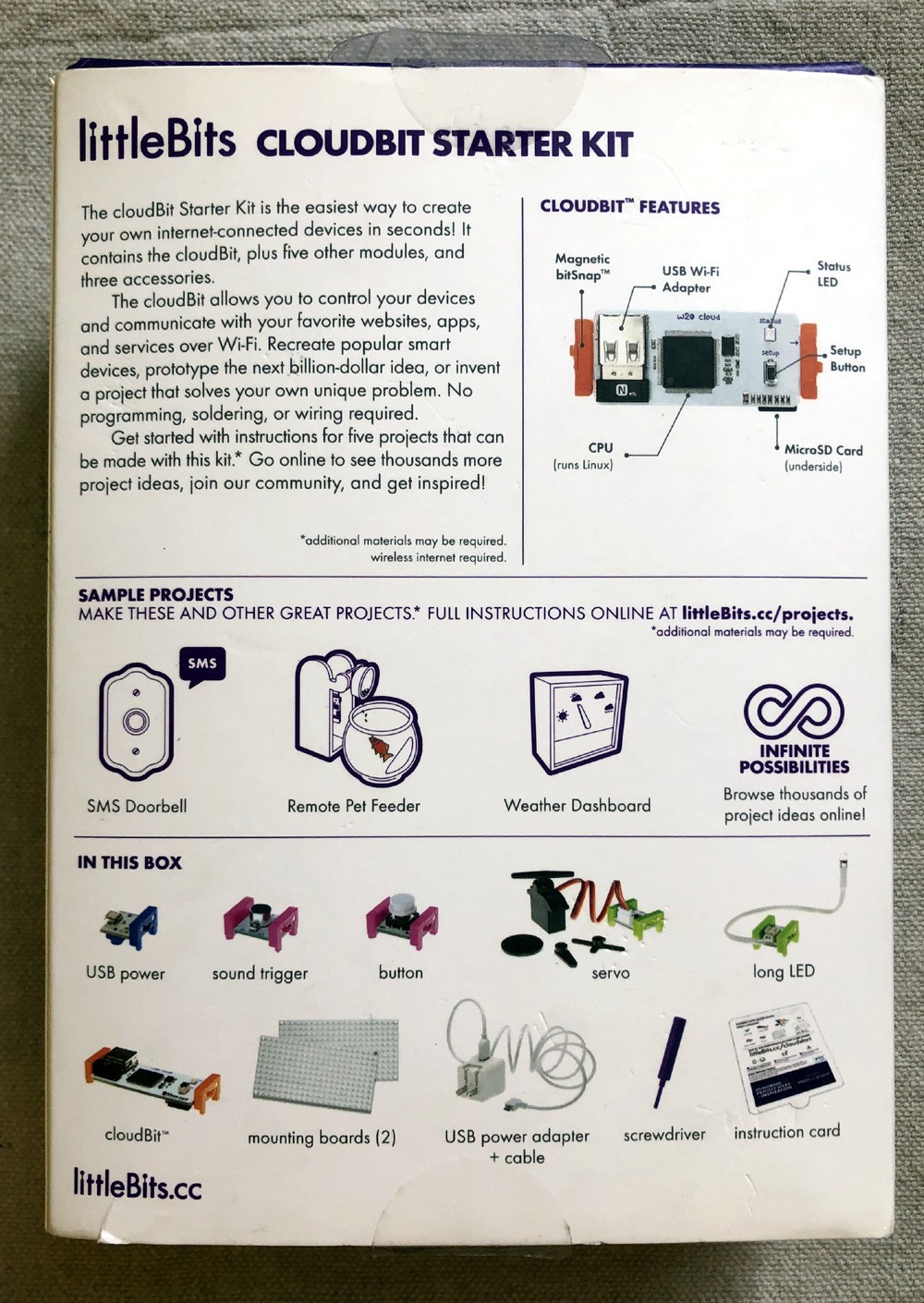 LittleBits CloudBit Starter Kit STEM Learning Electronics Circuitry Smart Device