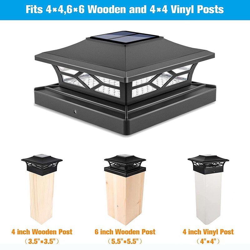 8Pcs Outdoor Flame Light Solar Post Deck Fence Cap 4x4/6x6 Bright Light