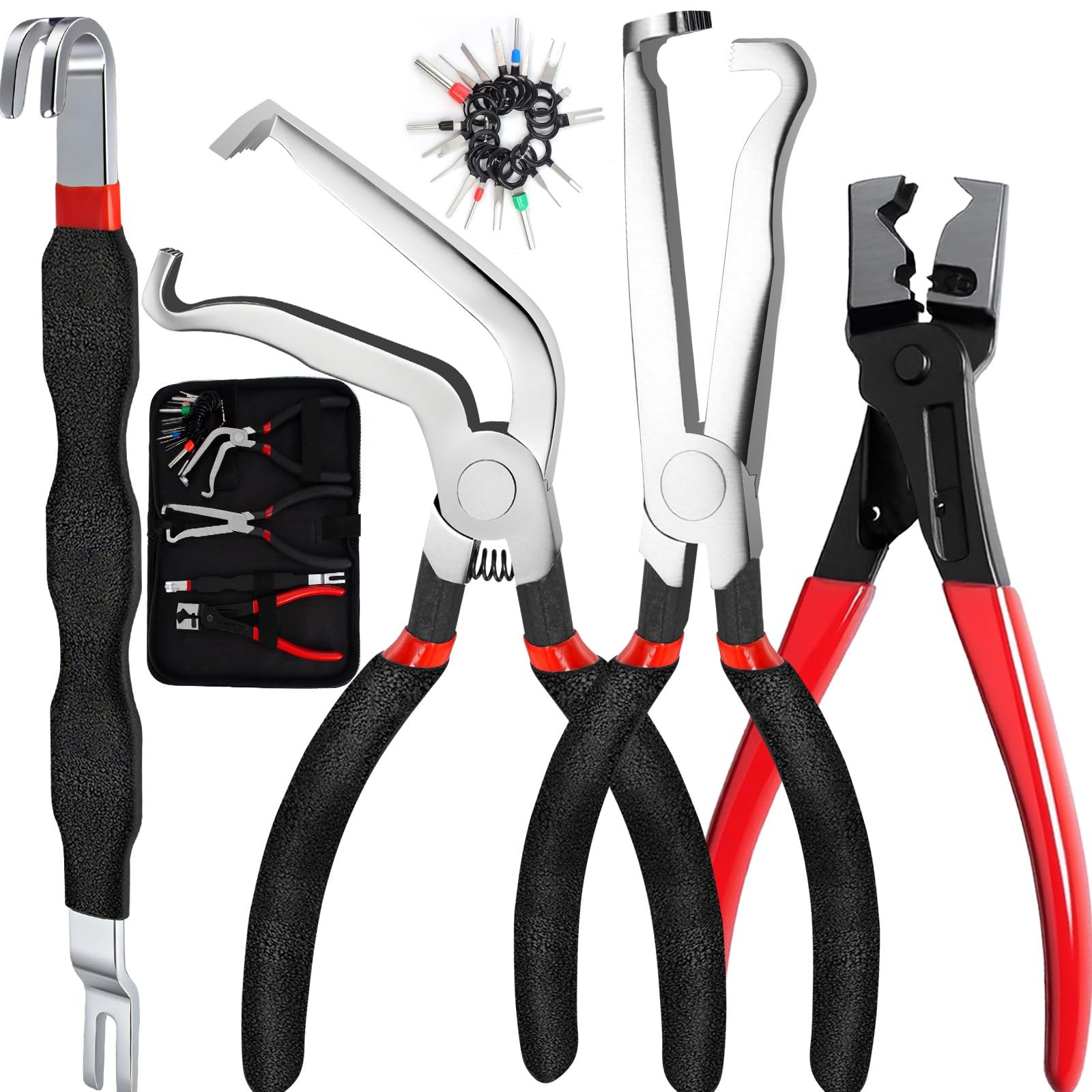 5PC Electrical Disconnect Pliers Car Terminal Pin Removal Tool Kit Hose Clamp