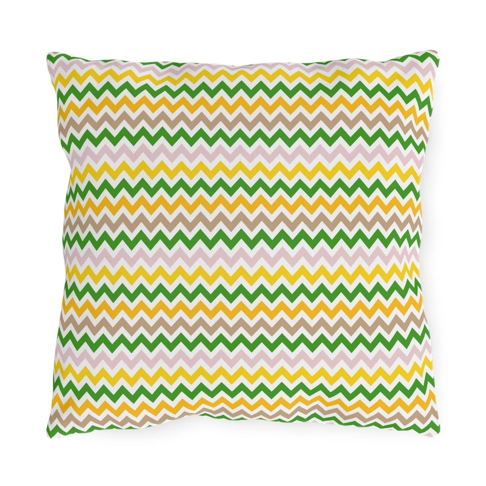 Green and Yellow Chevron Outdoor Pillow, Vibrant Garden Decor, Patio Cushion