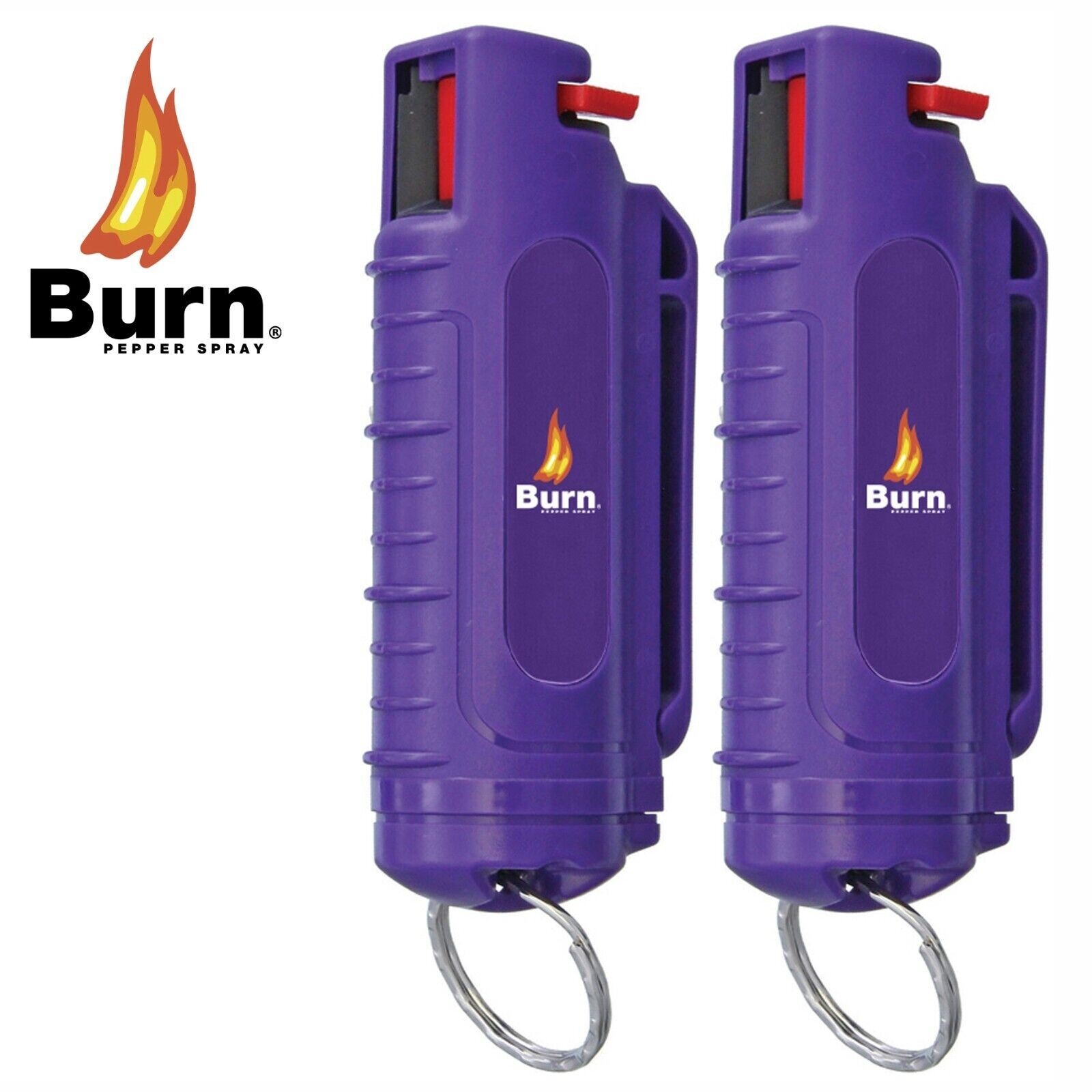 2 Pack Burn pepper spray .50oz safety lock personal defense protection Purple