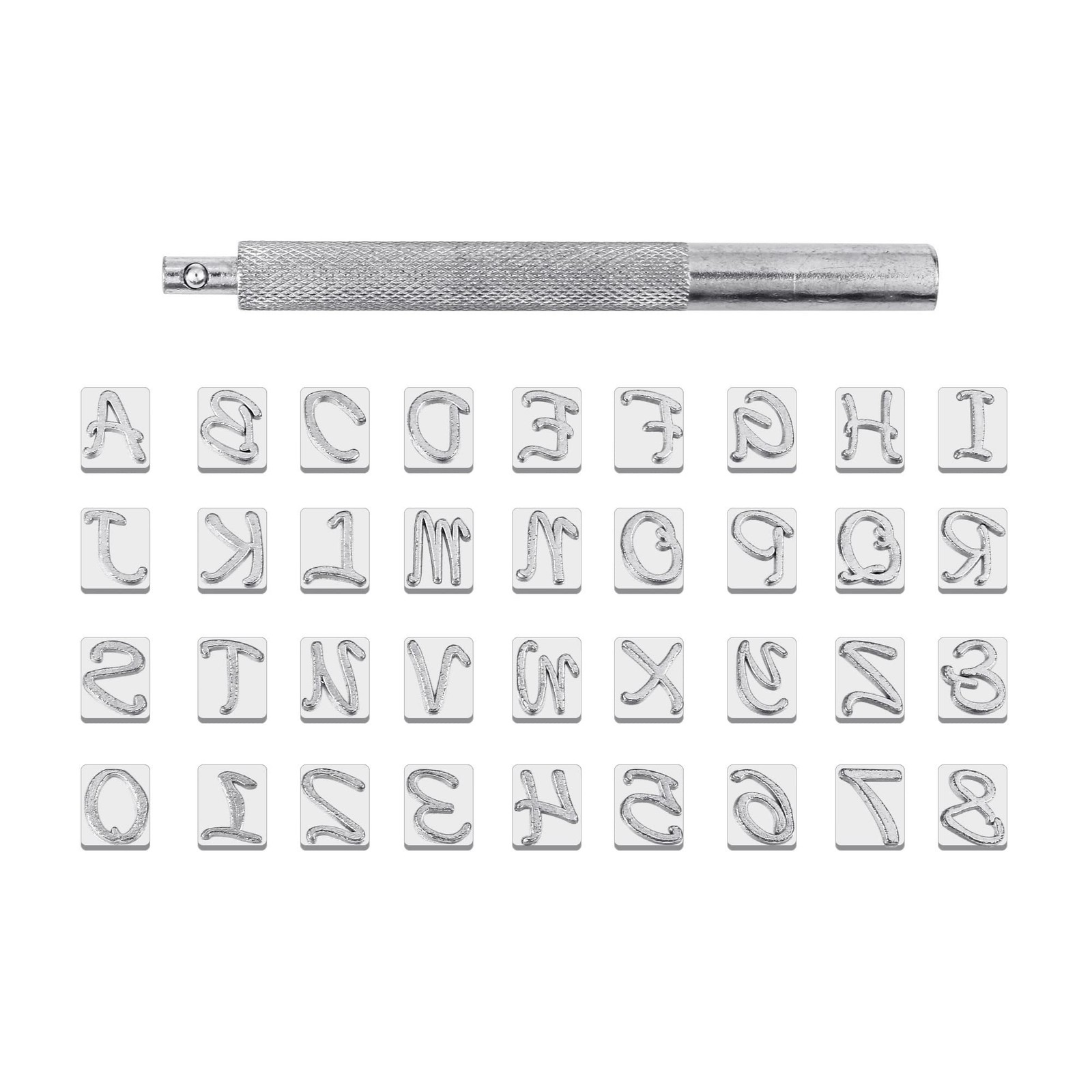 Yoption 37Pcs Leathercraft Letter and Number Stamps Punch Set, 26 Alphabet & ...