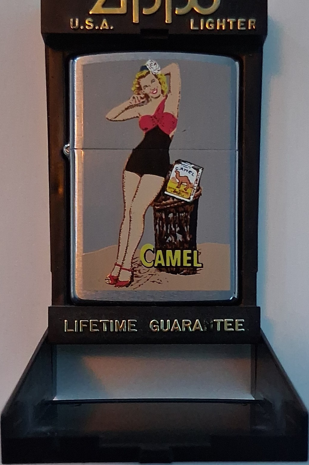 Zippo Camel Pinup Girl Brass Case Lighter Playboy & Pinups Theme