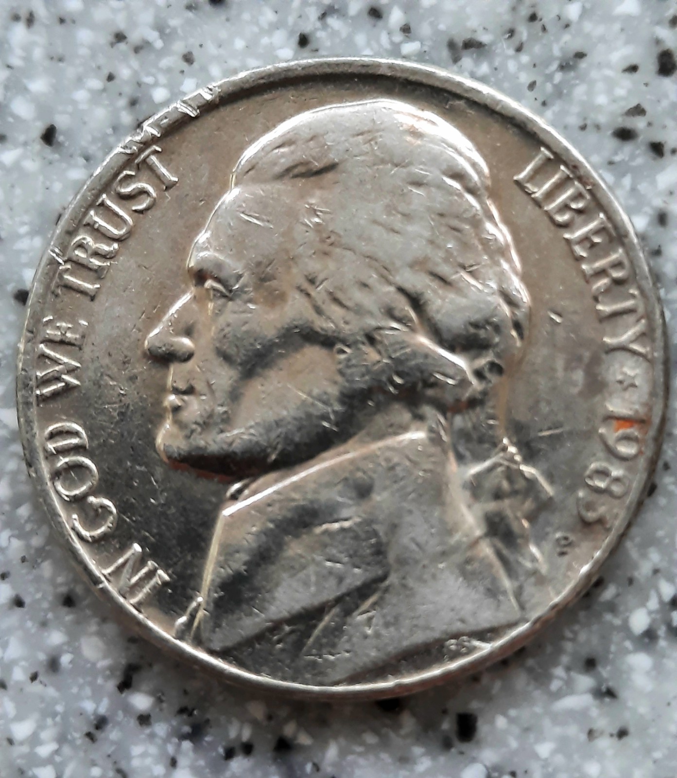 1983 P Jefferson Nickel Reverse Error's