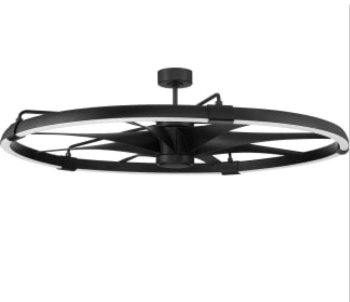 Craftmade 57” Axel Flat Black DC Motor Damp Rated WiFi LED Remote Ceiling Fan