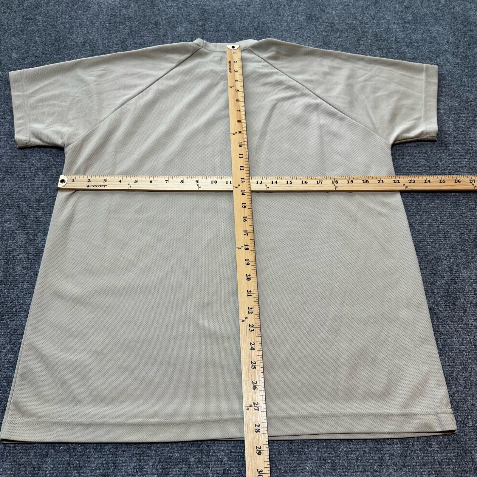 Dri-Duke Shirt Men Large Beige Polyester Quick Dry Moisture Control Made In USA