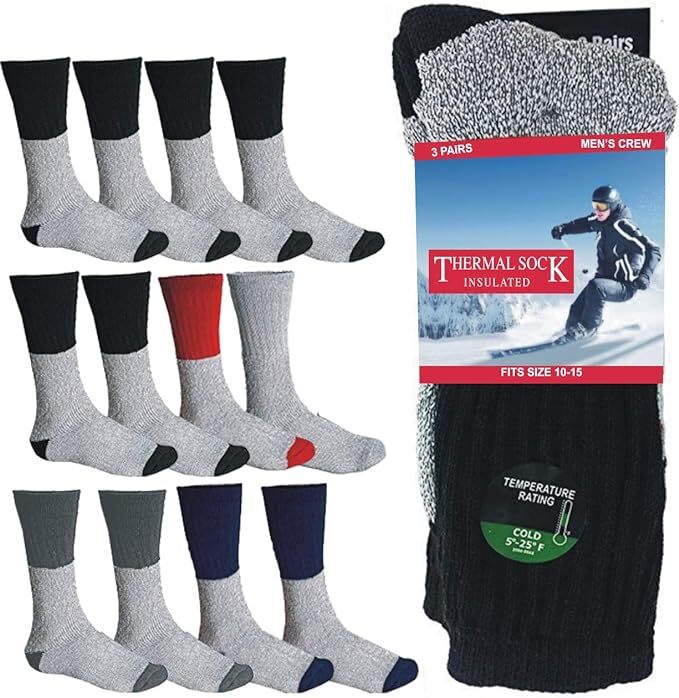 Men's Winter Heavy Duty Warm Thermal Crew Work Boots Socks 9-11,10-15 3-12 Pairs