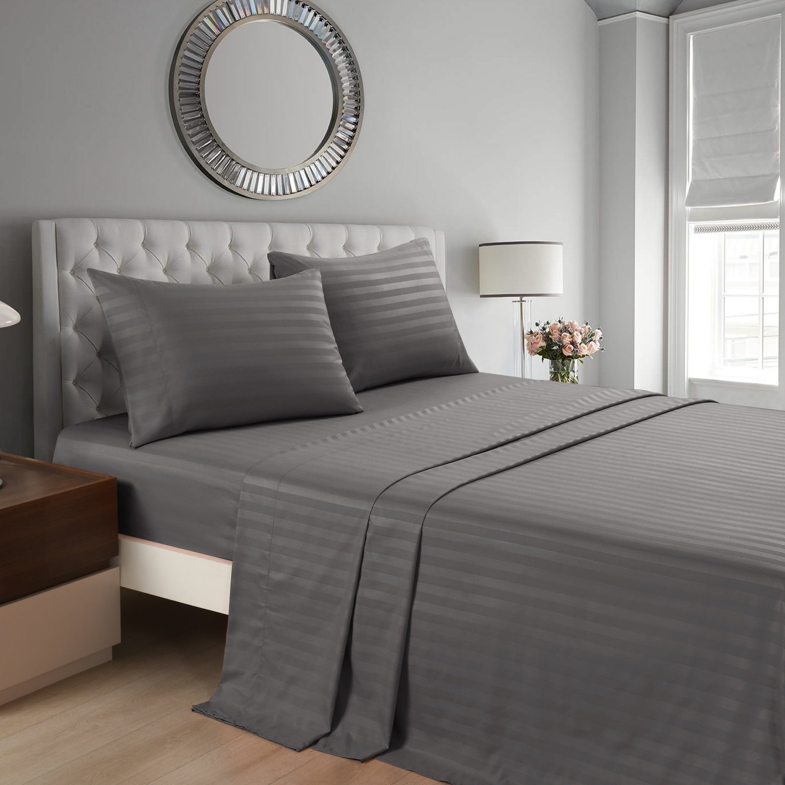 3/4PCS Striped Bed Sheet Extra Soft, Breathable Fade-Resistant Sheets