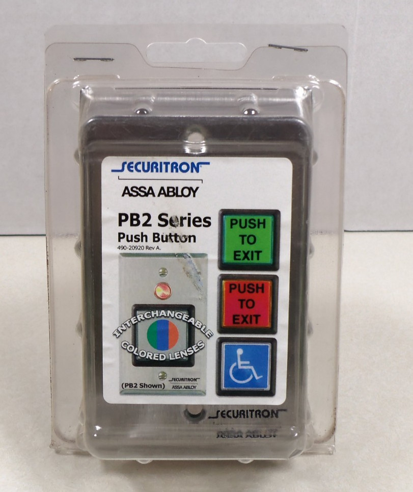 New NOS Securitron Assa Abloy PB2E 2" Push Button Momentary Economy SG Handicap