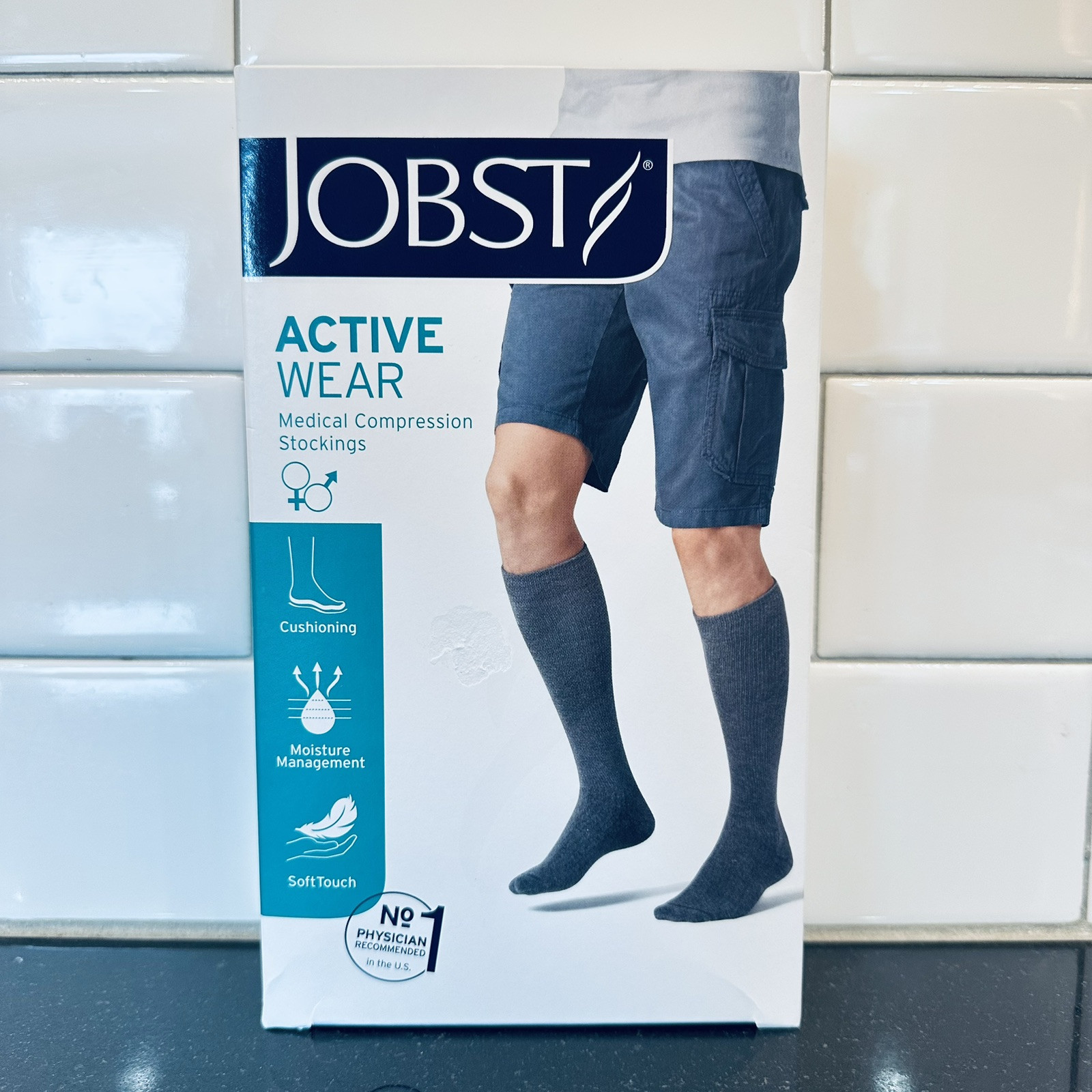 NEW Jobst ActiveWear 20-30 mmHg Firm Support Unisex Athletic Knee Highs Stocking