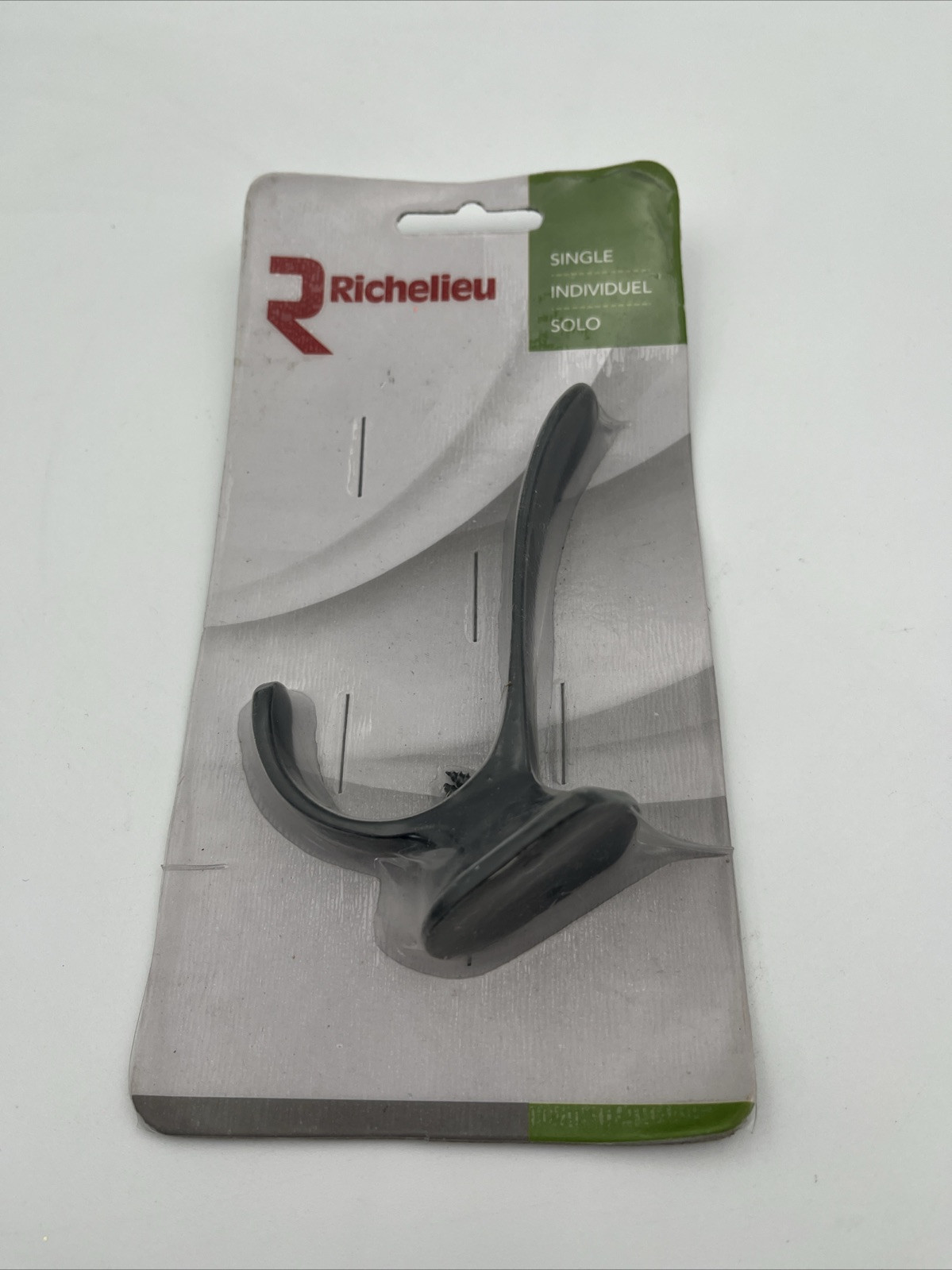 Richelieu T6210900 Black 4-1/2" Double Metal Coat Hook