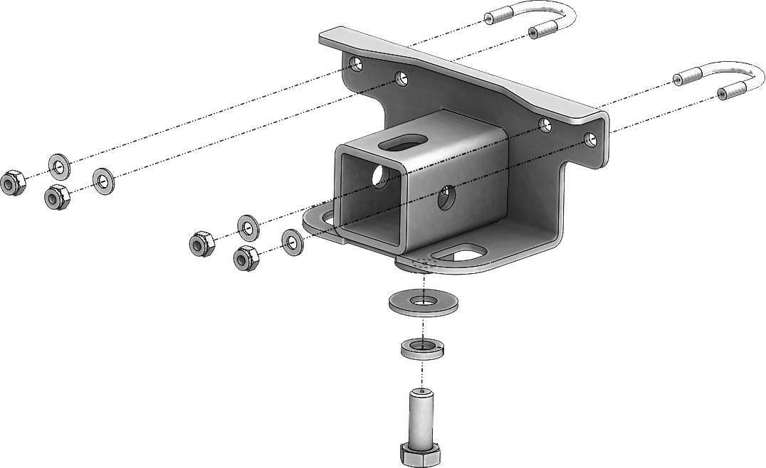 KFI 101280 (M2) 2" ATV Receiver Hitch for 2007-2015 Yamaha Grizzly 700 4x4