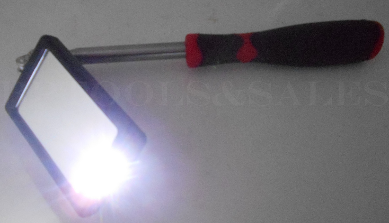 LED Lighted Inspection Mirror Telescoping Illuminate Swivel Light Extendable 34"