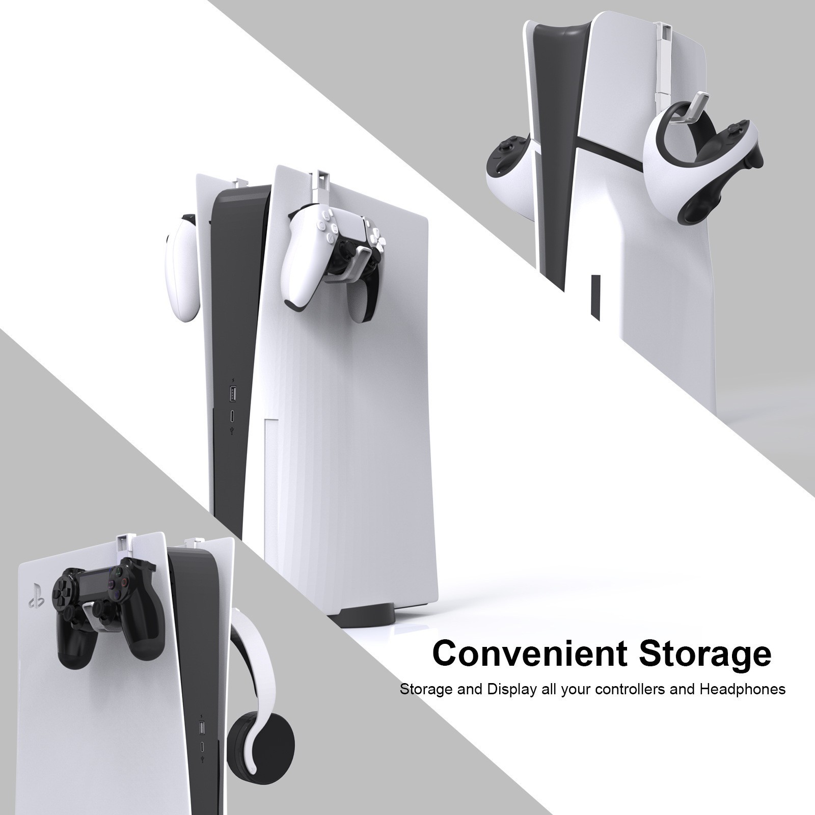 New Hanging Holder Accessories For PS5/PS5 Slim Gaming Controller Headset