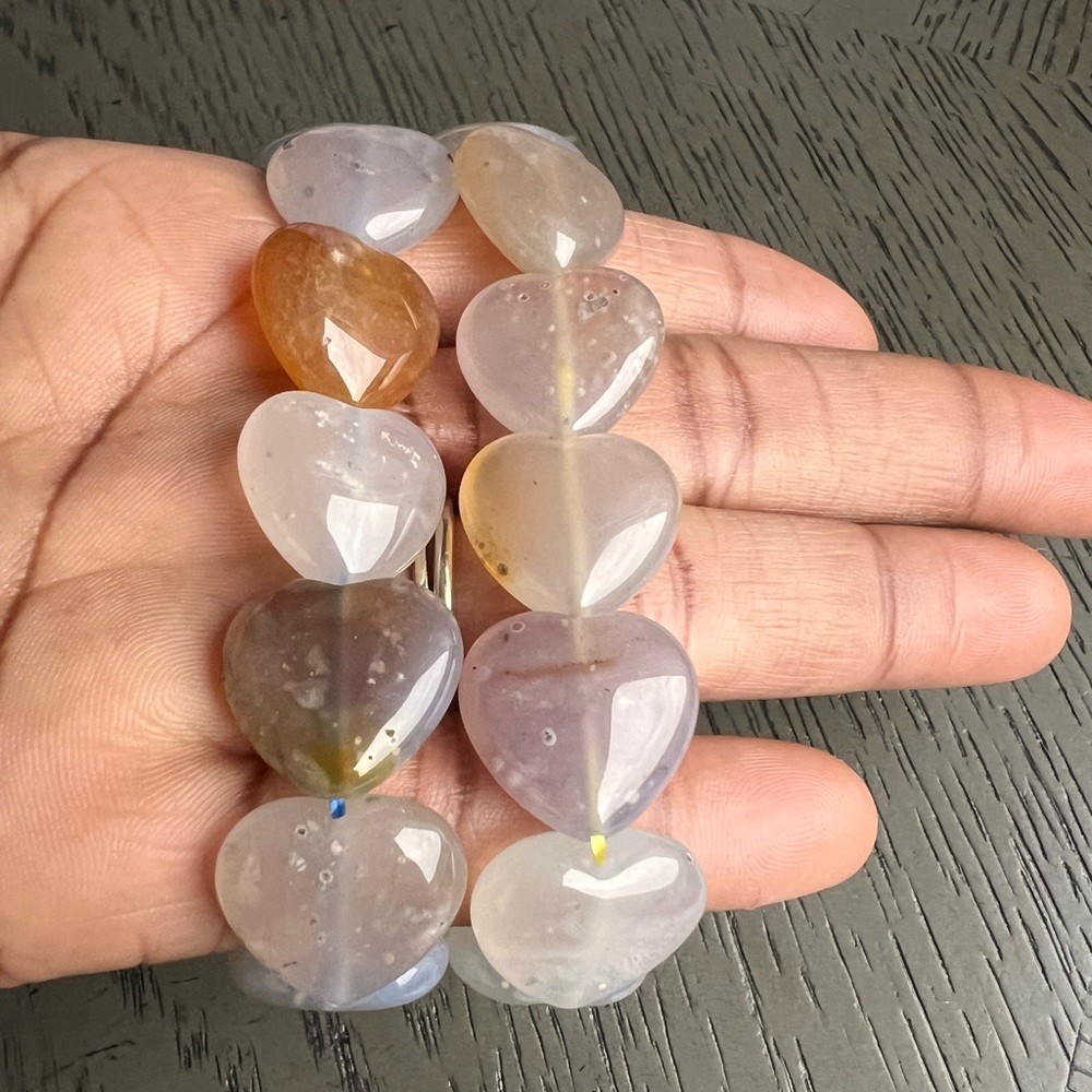 Gorgeous Galaxy agate heart bracelet SIZE 7’ (ONE)