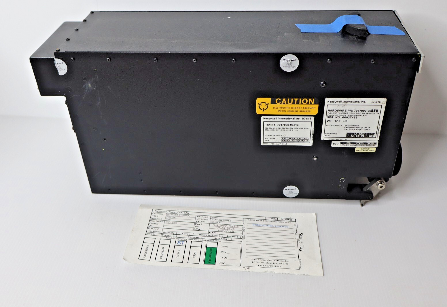 Honeywell IC-615 Integrated Avionics Computer 7017000-96813 Working When Removed