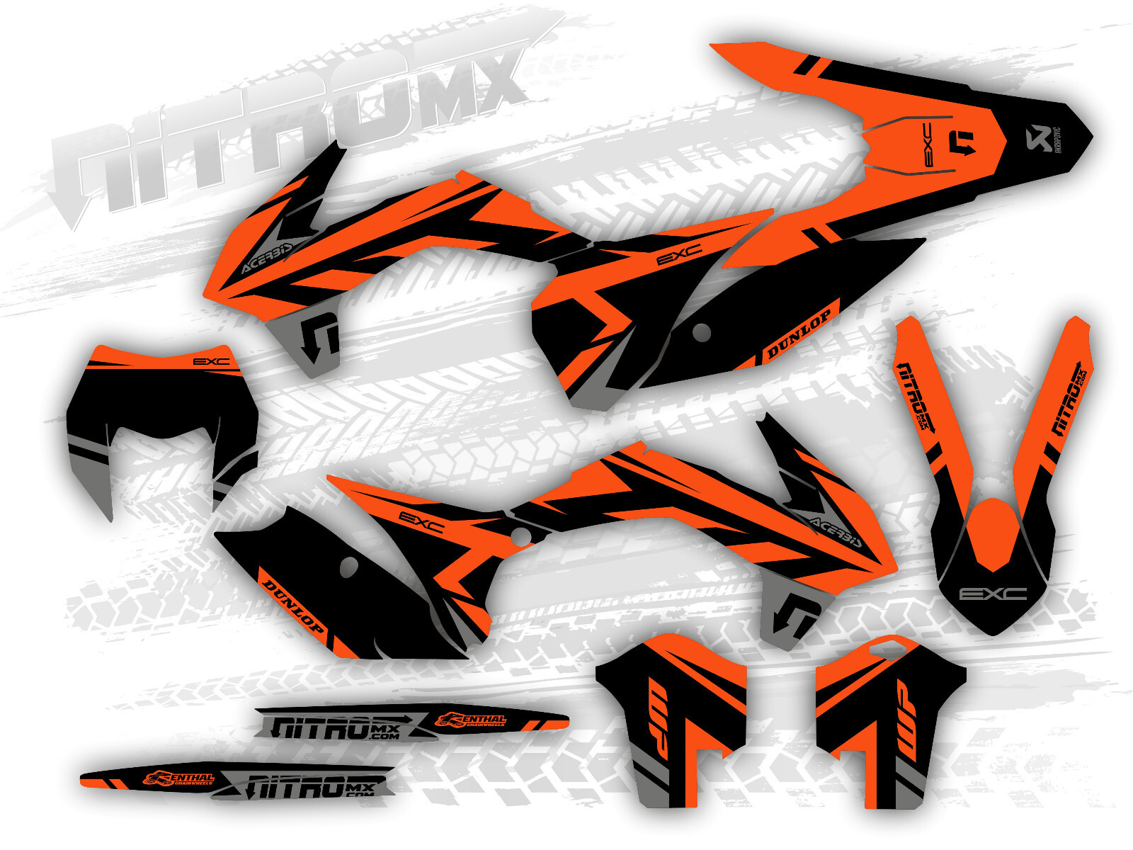 NitroMX Graphic Kit for KTM EXC EXC-F 125 250 300 350 450 2014 2015 2016 Enduro