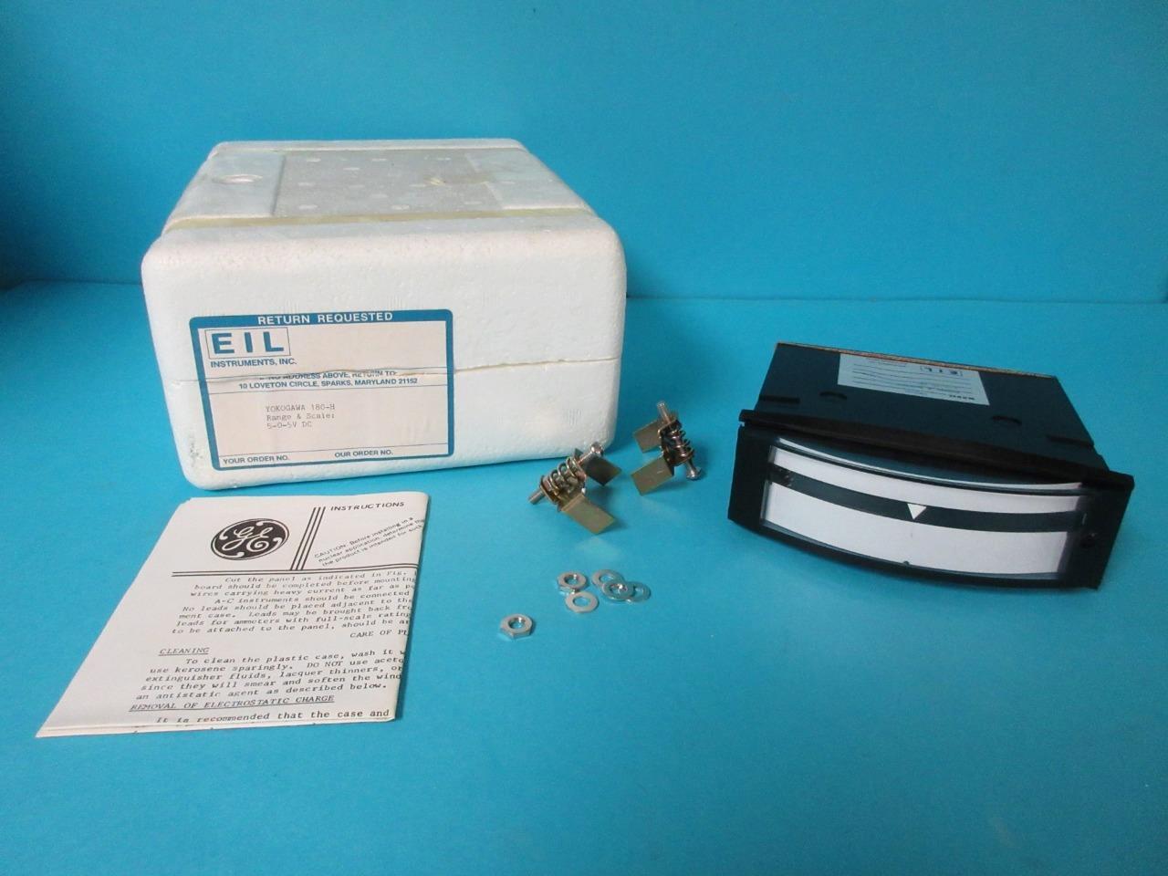 NEW EIL INSTRUMENTS INC YOKOGAWA 180-H RANGE & SCALE 5-0-5VDC GE EDGEWISE METER