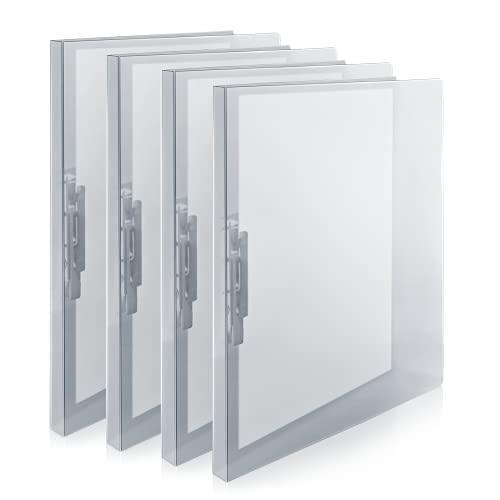 CRANBURY Punchless Binders Translucent Covers - (Dusky Gray, 4 Pack), Clamp
