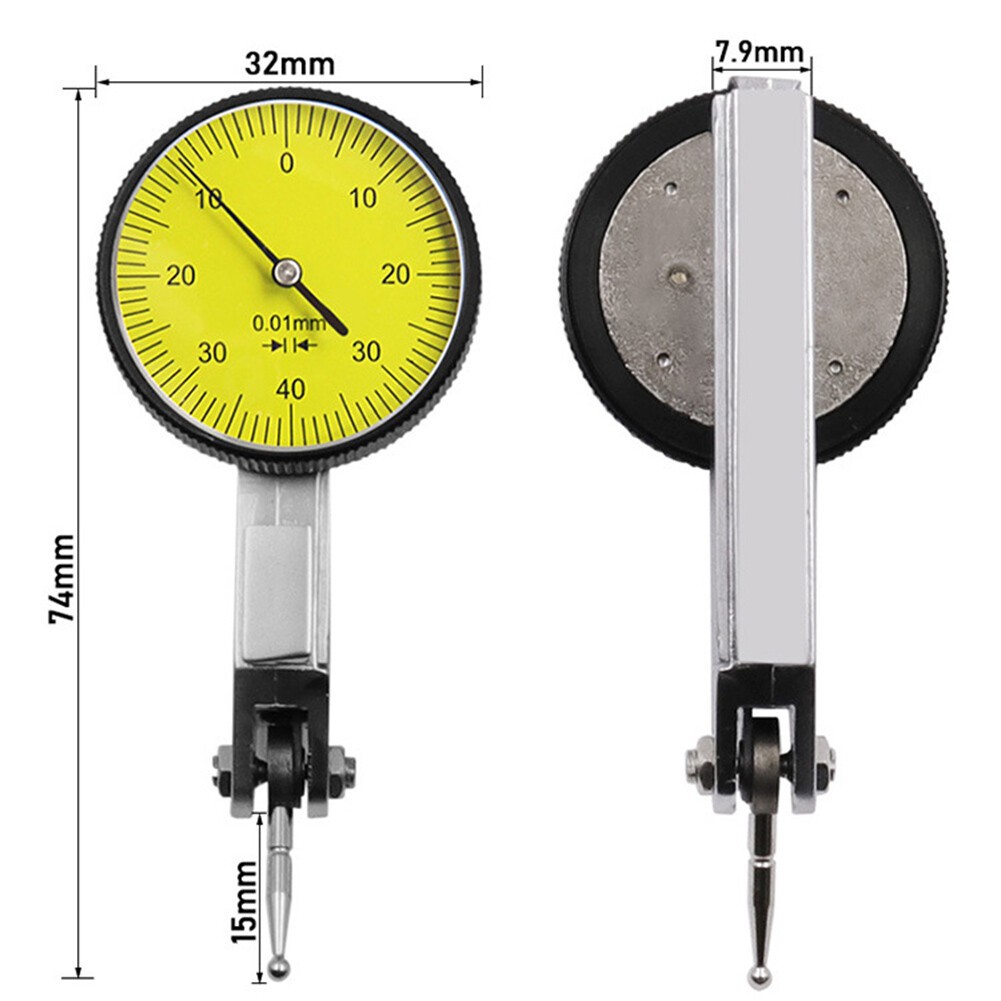 0-0.8mm Lever Dial Indicator Shockproof Waterproof with Ear Against Table