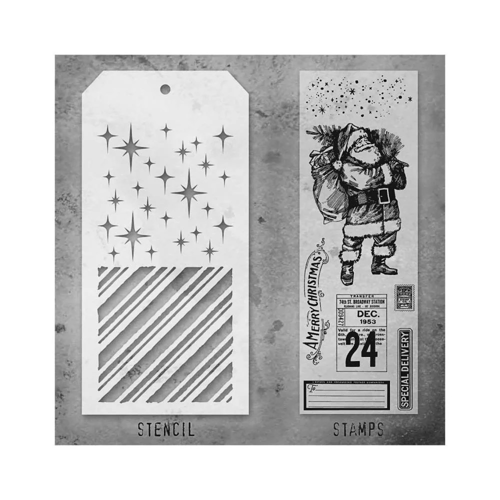 Stampers Anonymous Mixed Media Stamps & Stencil - Set #31, THMM131 by Tim Holtz