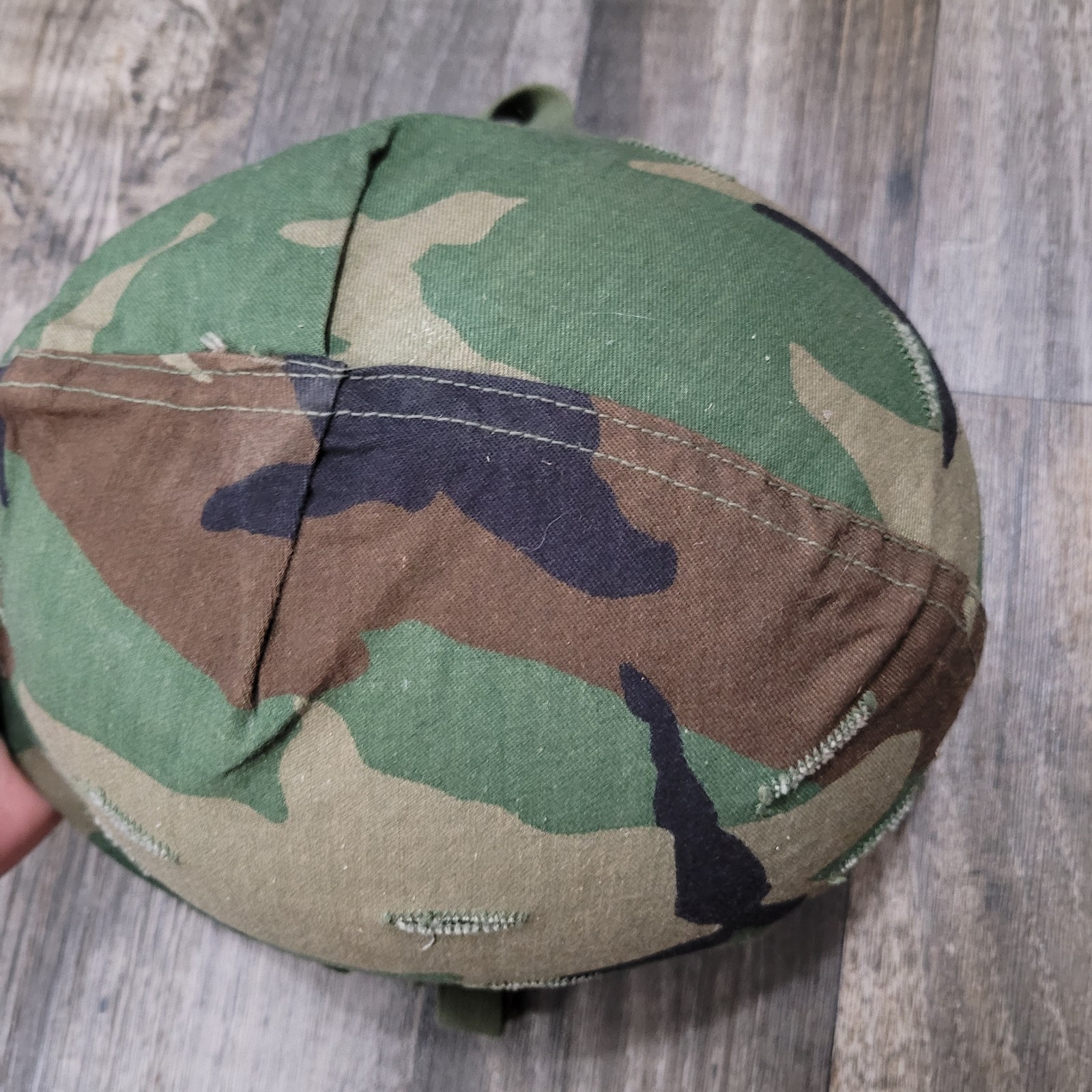 Military Issue 1980s M1 Helmet w/ Liner and Woodland Cover Ground Troops Type 1