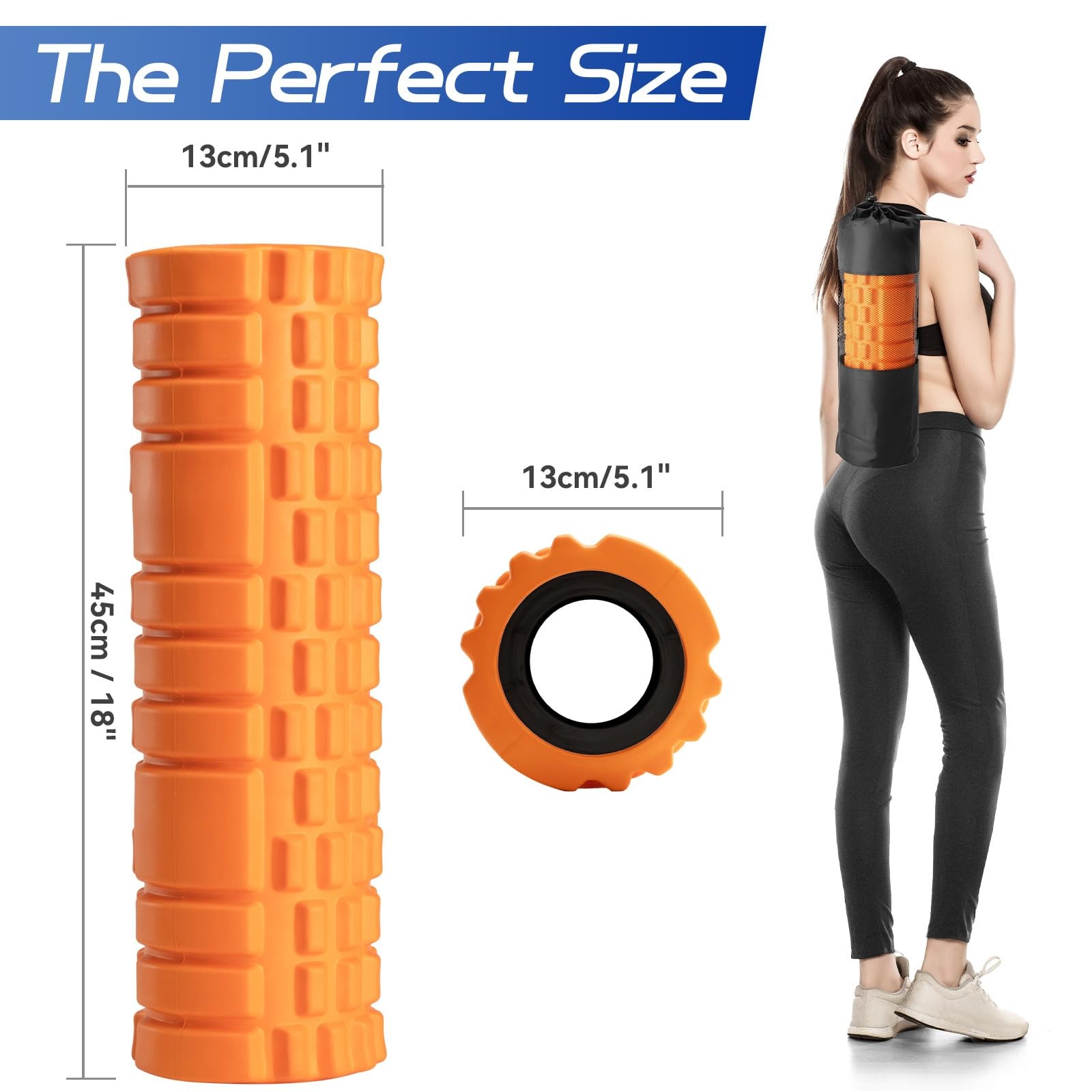 Krightlink Foam Roller High Density Foam Roller Set for Deep Tissue Muscle Massa