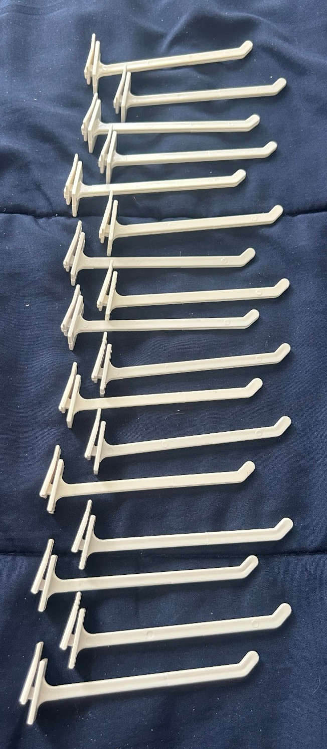 Lot Of 31  4 Inch Long - White - Plastic - Corrugated Display Hooks