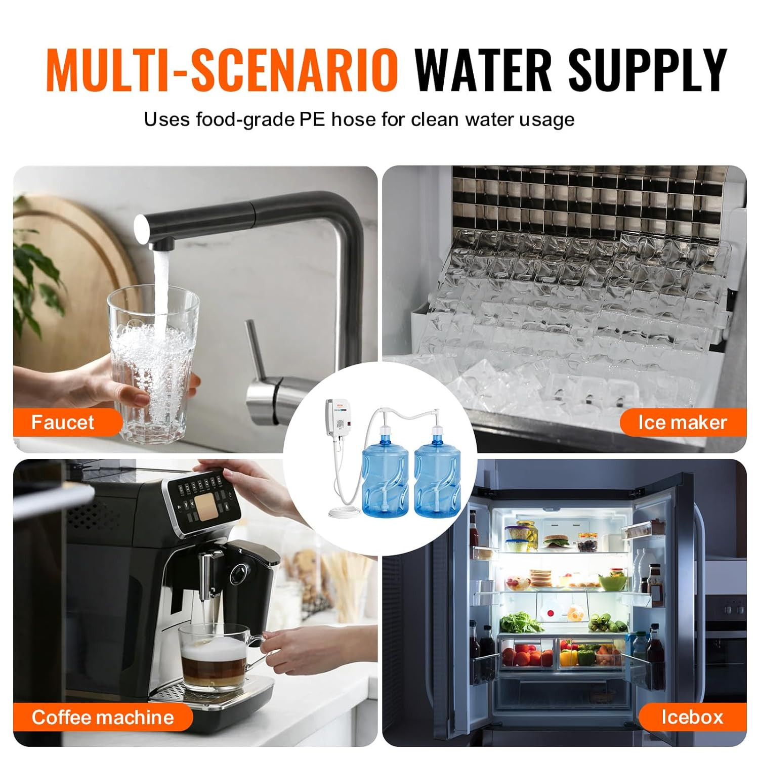 Bottled Water Dispenser Pump System, 2X5 Gallon Dispensing System, Automatic Ele