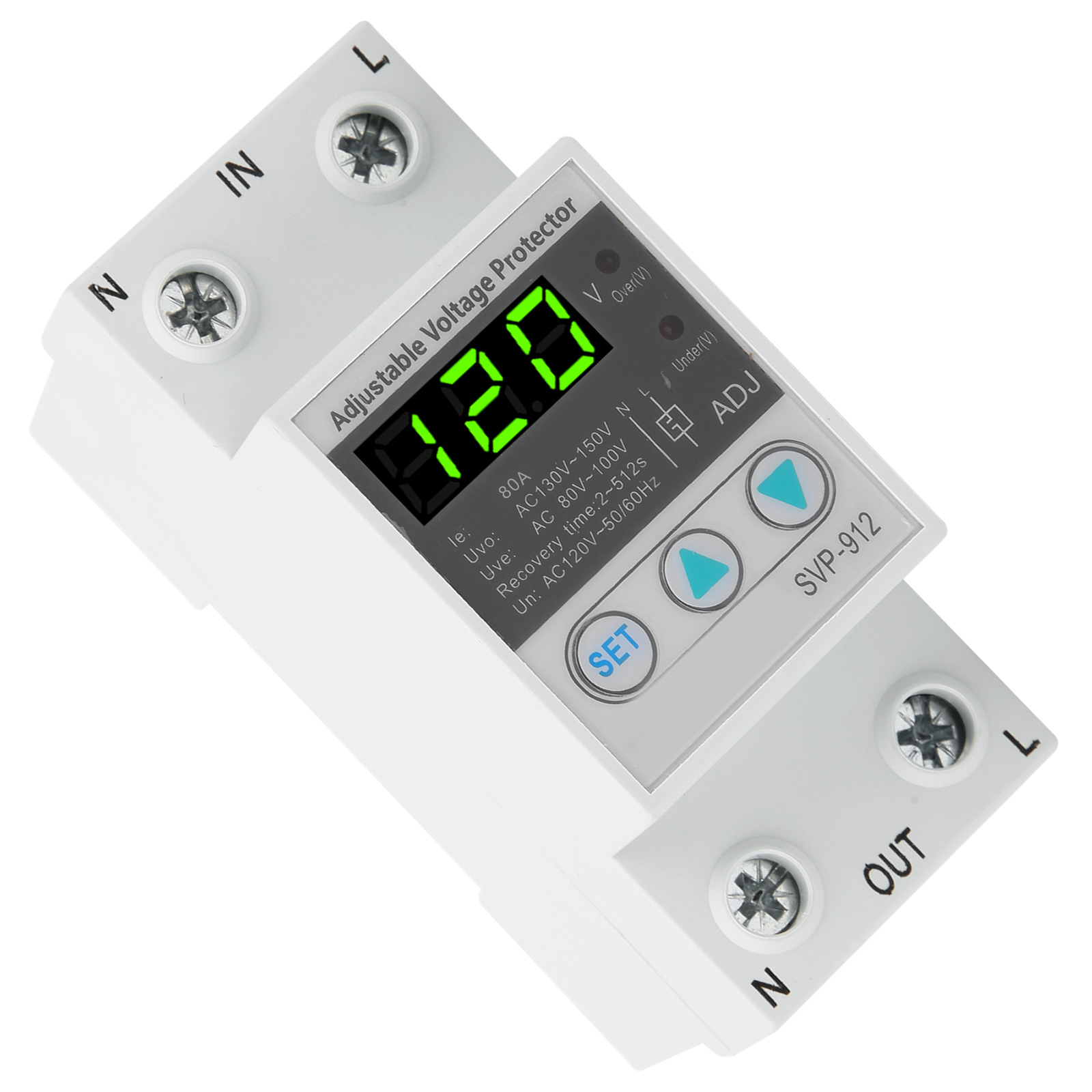 120VAC 80A Adjustable SelfRecovery Under Voltage Auto-Reset Protection Switch