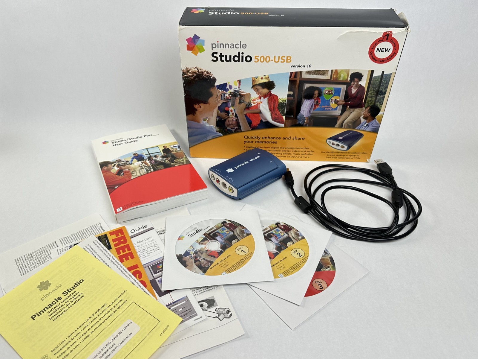 Pinnacle Studio 500-USB Computer PC Home Video Transfer Editing Version 10