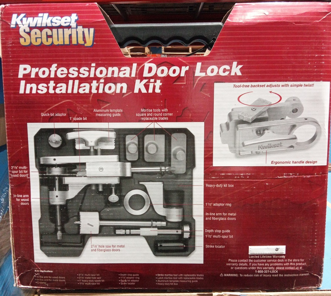 BRAND NEW Kwikset 91380-138 Door Lock Knob Installation Jig Kit Tool Set