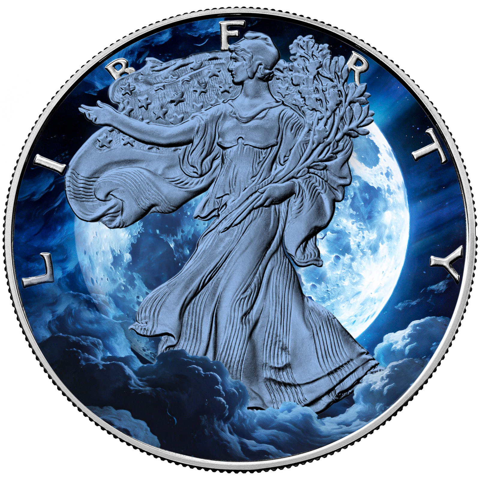 2026 U.S. Eagle Blue Moon Edition 1 oz Silver Colorized Art Coin