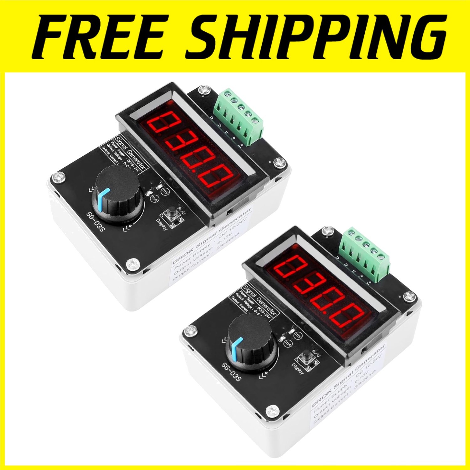 Signal Generator Kit, 0-10V 4-20mA Amp/Volt Simulator x2